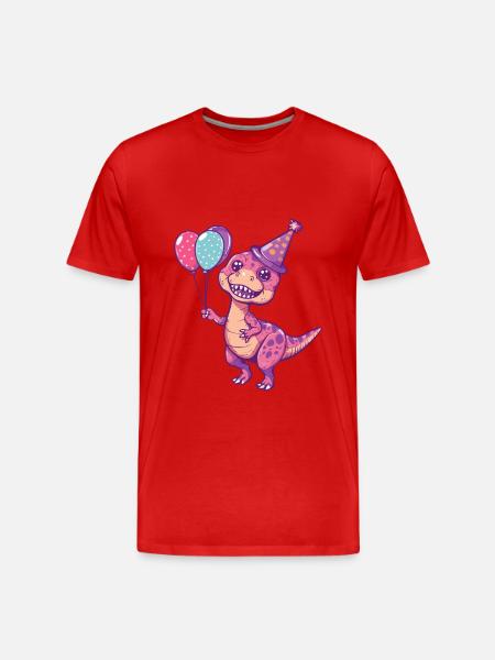 dinosaure t-rex anniversaire bébé - T-shirt bio Premium Homme - rouge