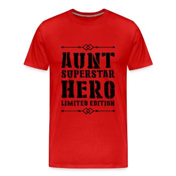 Beste Tante Heldin Spruch - Männer Premium Bio T-Shirt - Rot - Vorne - Damien (186cm)
