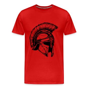 Casque Spartan Sparta - T-shirt bio Premium Homme - rouge - Devant - Damien (186cm)