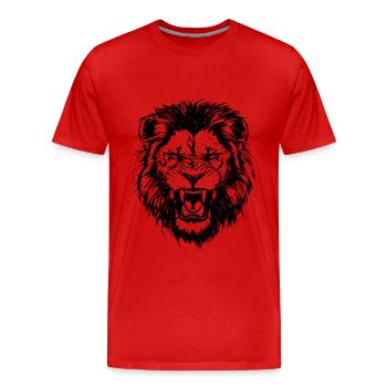 Löwe Design - Men's Premium Organic T-Shirt - red - Front - Damien (186cm)
