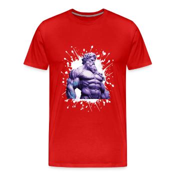 Stoic Warrior Musculation Gym - T-shirt bio Premium Homme - rouge - Devant - Damien (186cm)