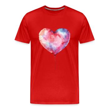Herz Ballon Geburtstag - Männer Premium Bio T-Shirt - Rot - Vorne - Damien (186cm)