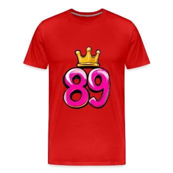 89 Couronne de chiffres - T-shirt bio Premium Homme - rouge - Devant - Damien (186cm)