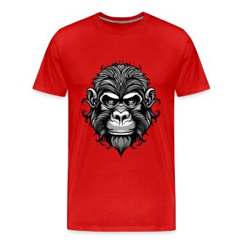 Tête de Singe - T-shirt bio Premium Homme - rouge - Devant - Damien (186cm)