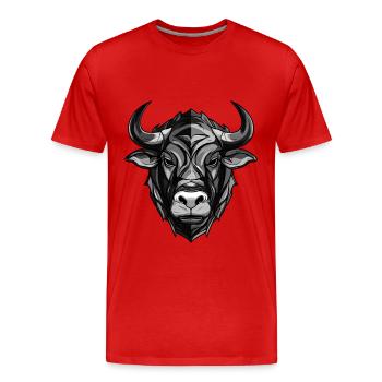 Tête de Taureau Taureau - T-shirt bio Premium Homme - rouge - Devant - Damien (186cm)