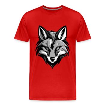 Fuchs Kopf - Männer Premium Bio T-Shirt - Rot - Vorne - Damien (186cm)