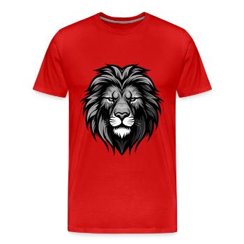 Tête de Lion - T-shirt bio Premium Homme - rouge - Devant - Damien (186cm)