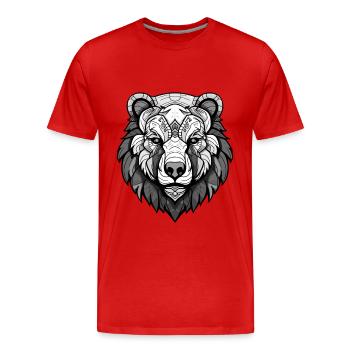 tête d’ours polaire ours polaire - T-shirt bio Premium Homme - rouge - Devant - Damien (186cm)