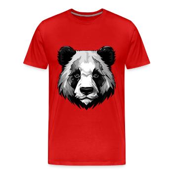 Panda Kopf - Männer Premium Bio T-Shirt - Rot - Vorne - Damien (186cm)