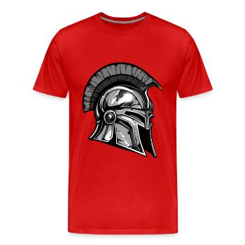 Casque Spartiate Warrior Sparta - T-shirt bio Premium Homme - rouge - Devant - Damien (186cm)