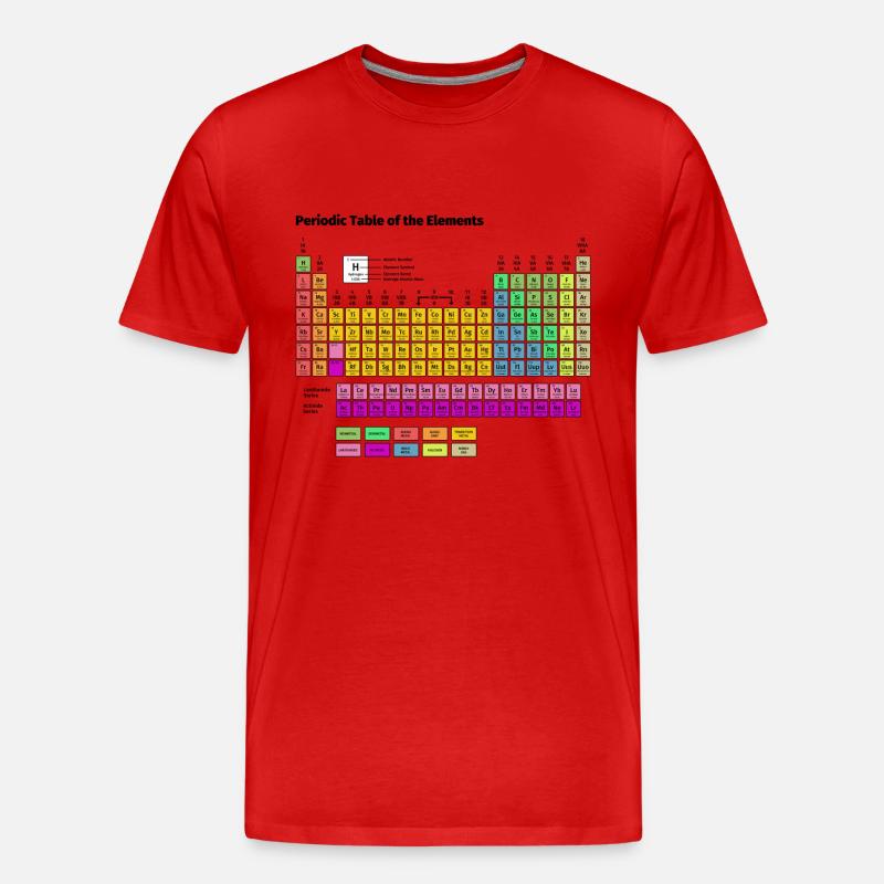Periodensystem der Elemente - Männer Premium Bio T-Shirt - Rot