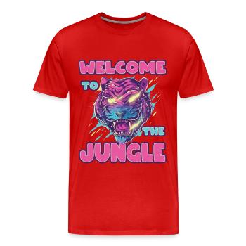 Tiger. Welcome to the jungle - Men's Premium Organic T-Shirt - red - Front - Damien (186cm)