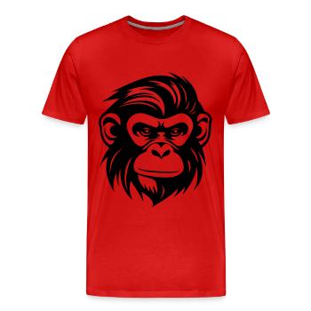 Tête de singe - T-shirt bio Premium Homme - rouge - Devant - Damien (186cm)