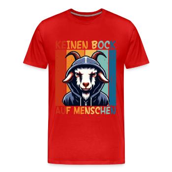 Schwarzer Humor Keinen Bock Auf Menschen Sarkasmus - Männer Premium Bio T-Shirt - Rot - Vorne - Damien (186cm)
