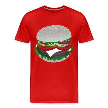 Burger-Style: Salat mit Biss - Männer Premium Bio T-Shirt - Rot - Vorne - Damien (186cm)