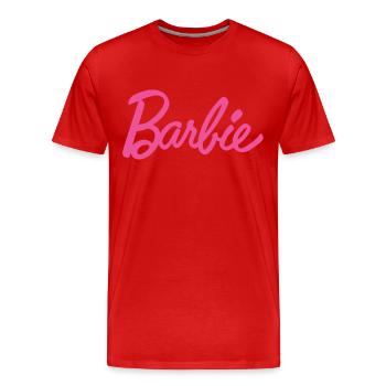 Barbie Klassisches Logo - Männer Premium Bio T-Shirt - Rot - Vorne - Damien (186cm)