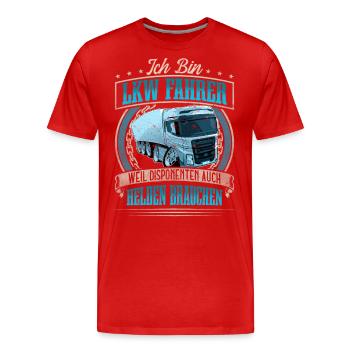 LKW Fahrer - Männer Premium Bio T-Shirt - Rot - Vorne - Damien (186cm)
