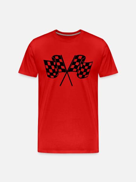 Drapeau Course Cible Voiture - T-shirt bio Premium Homme - rouge