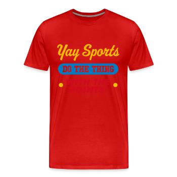 Yay Sports Do the thing with the points - Men's Premium Organic T-Shirt - red - Front - Damien (186cm)