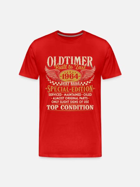 Vintage 1964 Vintage né cadeau d’anniversaire - T-shirt bio Premium Homme - rouge