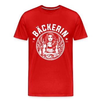Cool baker design – love, flour and magic - Men's Premium Organic T-Shirt - red - Front - Damien (186cm)