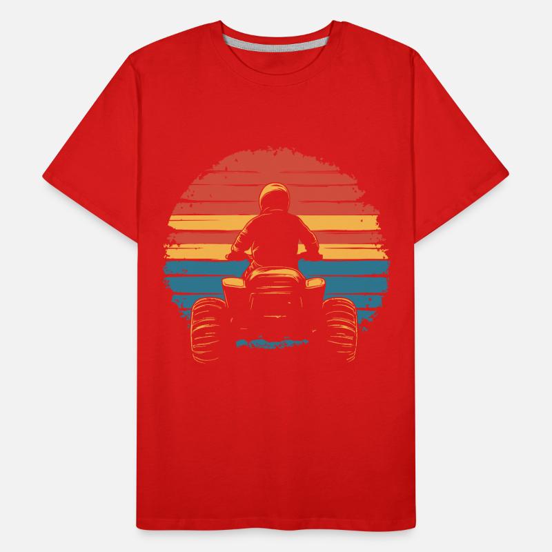 Quad quad coucher de soleil vintage T-shirt bio Premium Homme