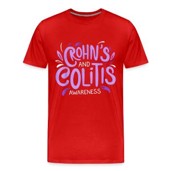 Crohn- und Colitis-Bewusstseinsgrafik - Männer Premium Bio T-Shirt - Rot - Vorne - Damien (186cm)