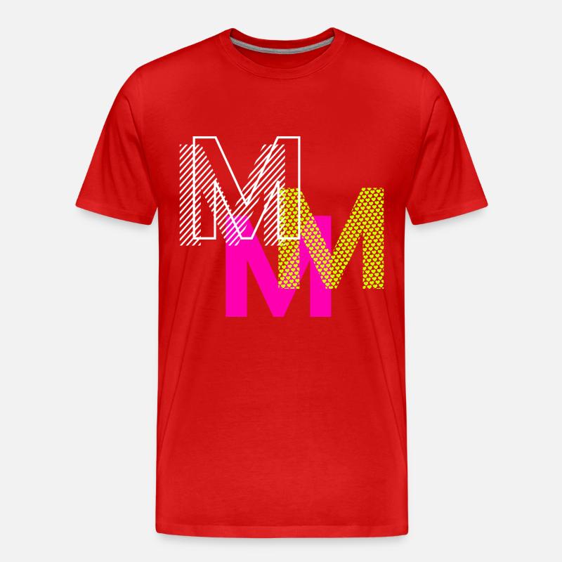 M Buchstabe - Männer Premium Bio T-Shirt - Rot