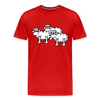 Moutons - T-shirt bio Premium Homme - rouge - Devant - Damien (186cm)