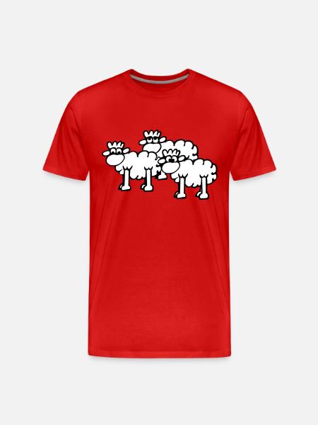 Sheep - Men's Premium Organic T-Shirt - red