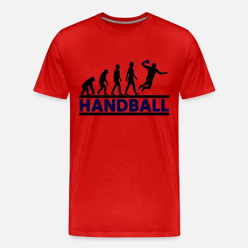 Handball Evolution Sport Fun - Männer Premium Bio T-Shirt - Rot