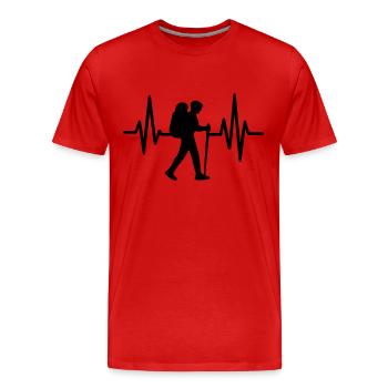 Wandern Beats der Leidenschaft - Männer Premium Bio T-Shirt - Rot - Vorne - Damien (186cm)