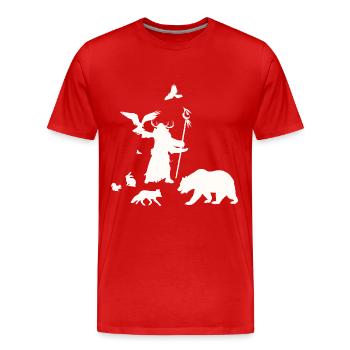 Jeu de rôle fantastique - Druid Silhouettes Design - T-shirt bio Premium Homme - rouge - Devant - Damien (186cm)