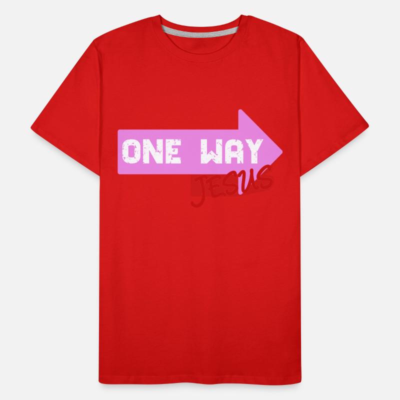 One Way Jesus Schriftzug als coole Geschenkidee Männer Premium Bio T-Shirt