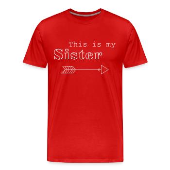C’est ma sœur - T-shirt bio Premium Homme - rouge - Devant - Damien (186cm)