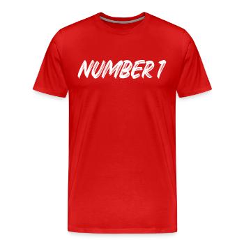 Number 1 - one - first - first - 1 - number 1 - Men's Premium Organic T-Shirt - red - Front - Damien (186cm)