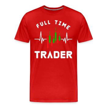 The Full Time Trader Trading Charts Diagram Stocks - Männer Premium Bio T-Shirt - Rot - Vorne - Damien (186cm)
