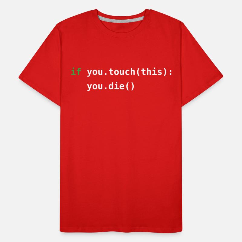 Code Python | N’y touchez pas! | Programmation T-shirt bio Premium Homme