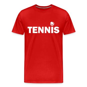 Tennis - Männer Premium Bio T-Shirt - Rot - Vorne - Damien (186cm)