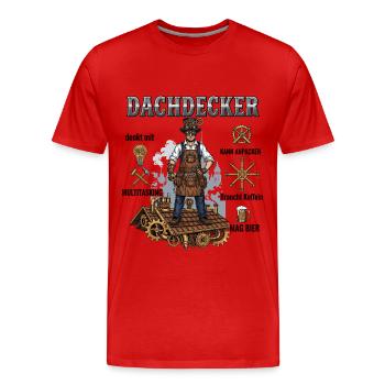 The Steampunk Roofer - Men's Premium Organic T-Shirt - red - Front - Damien (186cm)