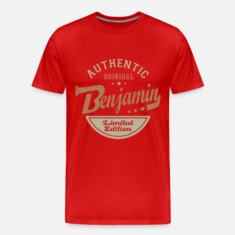 Benjamin personalized gift name benjamin - Men's Premium Organic T-Shirt - red