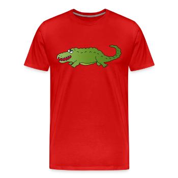 Crocodile - T-shirt bio Premium Homme - rouge - Devant - Damien (186cm)