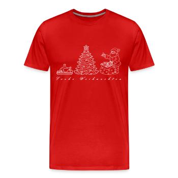 Frohe Weihnachten Weihnachtsmann Weihnachtsgans - Männer Premium Bio T-Shirt - Rot - Vorne - Damien (186cm)