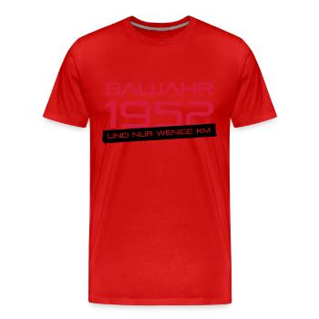 Few km - Year 1952 - Men's Premium Organic T-Shirt - red - Front - Damien (186cm)