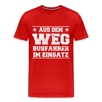 Aus dem Weg Busfahrer im Einsatz Design - Männer Premium Bio T-Shirt - Rot - Vorne - Damien (186cm)