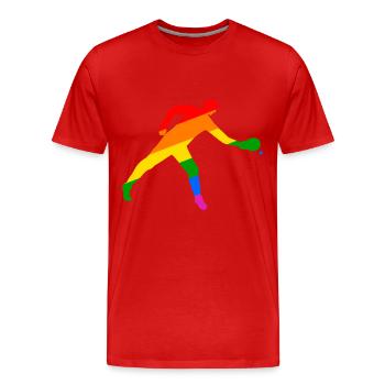 Tennis de table coloré et dynamique - T-shirt bio Premium Homme - rouge - Devant - Damien (186cm)
