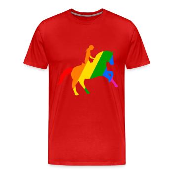 Reitsport: Freiheit im Sattel - Männer Premium Bio T-Shirt - Rot - Vorne - Damien (186cm)