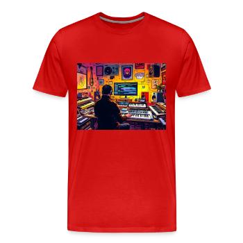 My Home is my Studio No.2 - Men's Premium Organic T-Shirt - red - Front - Damien (186cm)
