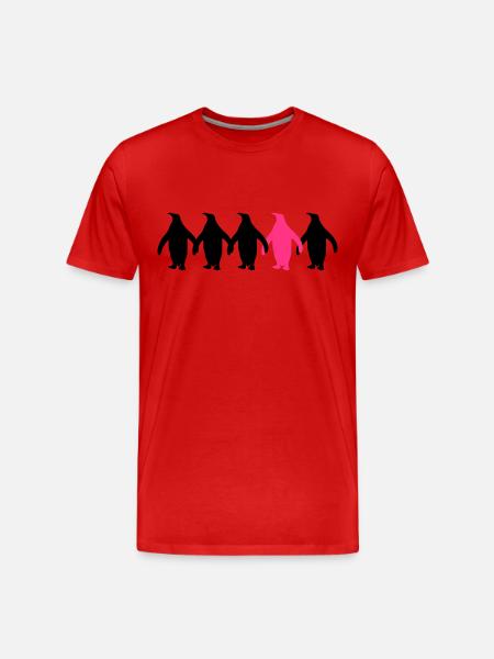 Be different penguins pattern fun - Men's Premium Organic T-Shirt - red