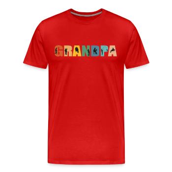 Grandpa Retro Graphic Art - Men's Premium Organic T-Shirt - red - Front - Damien (186cm)